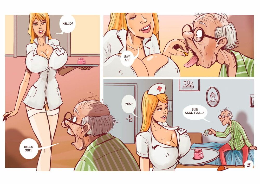1000px x 707px - Lucky Old man fucking a hot nurse - Comics - Hentai W